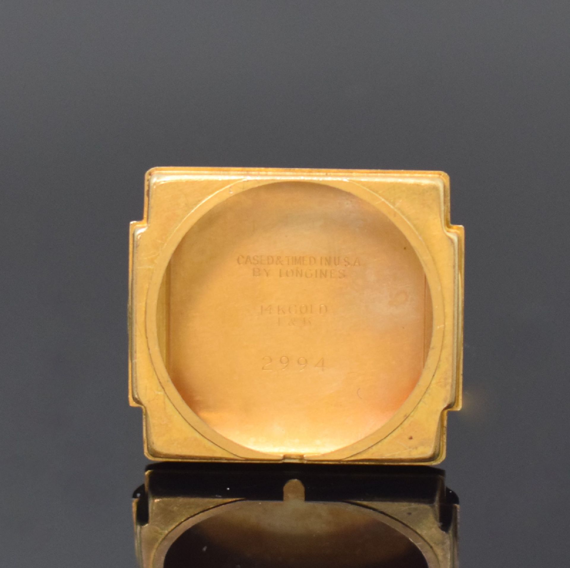 LONGINES seltene rechteckige Armbanduhr mit Zentralsekunde - Bild 6 aus 6