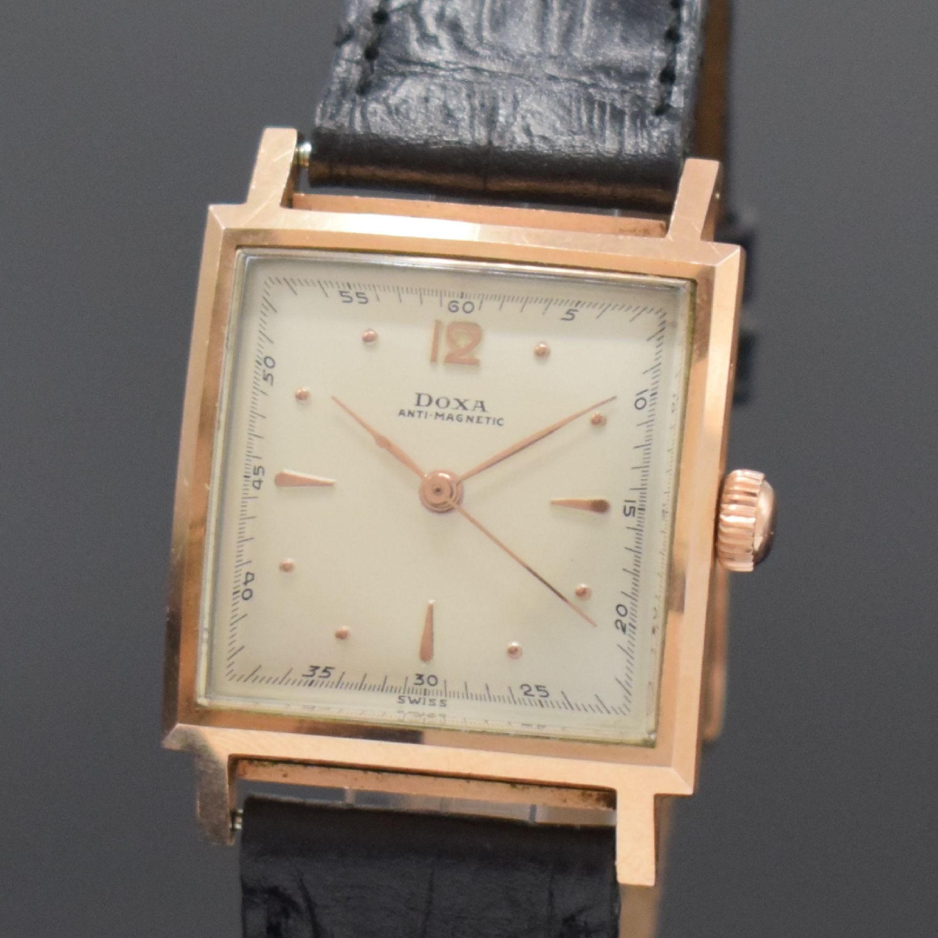 DOXA seltene verschraubte Armbanduhr in RG 585/000, - Image 2 of 4