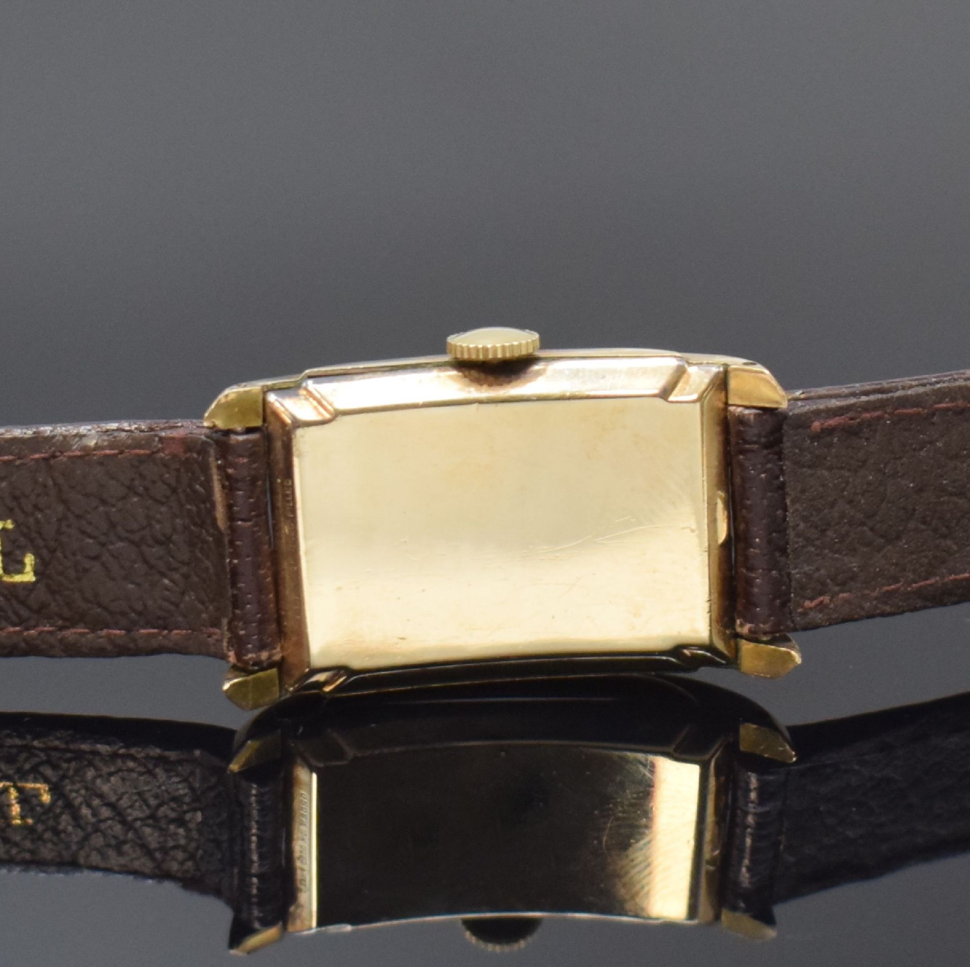 LONGINES / GRUEN 2 rechteckige goldfilled Armbanduhren, - Bild 7 aus 9