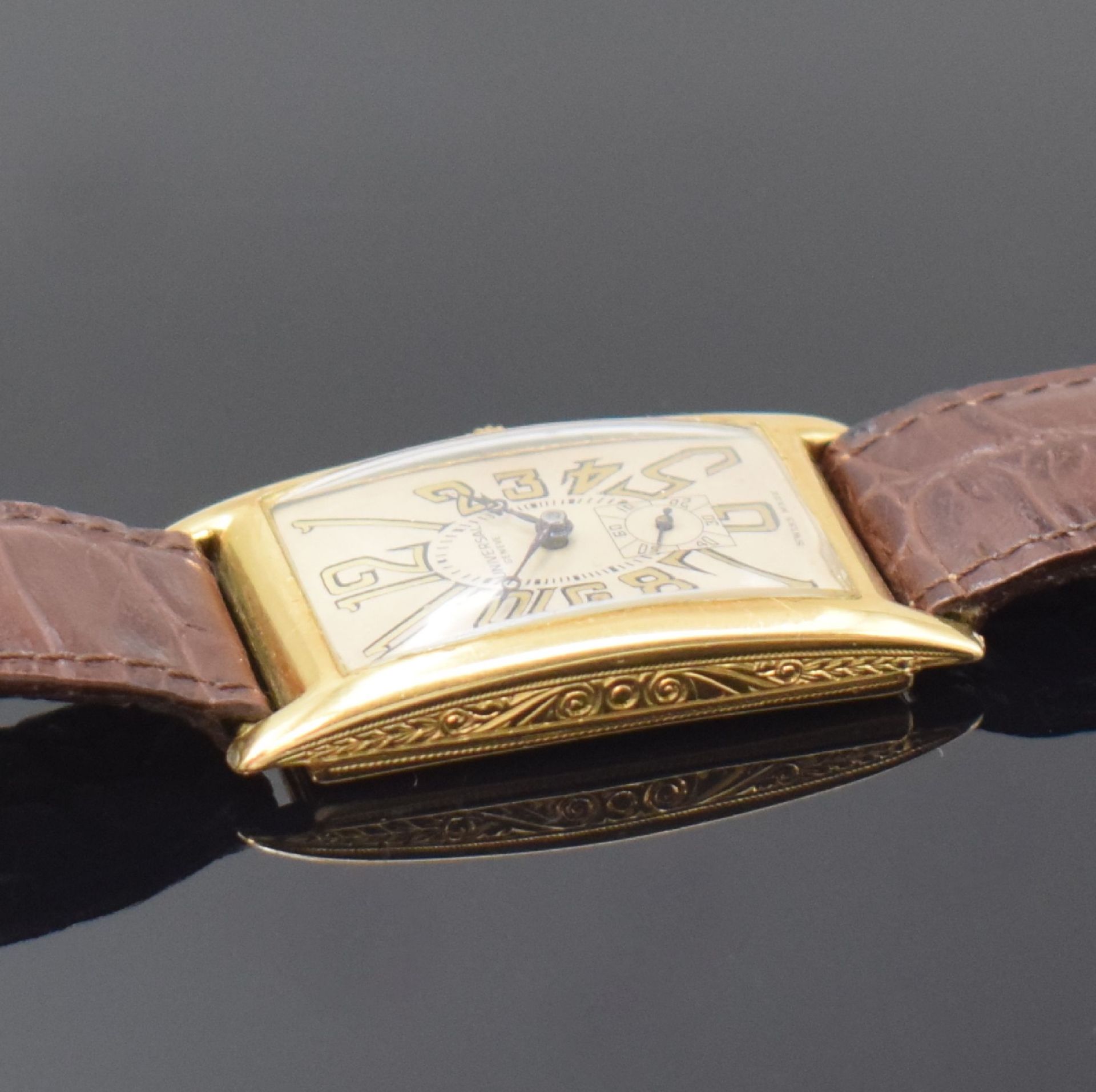 UNIVERSAL GENEVE große rechteckige Armbanduhr in GG - Bild 4 aus 7