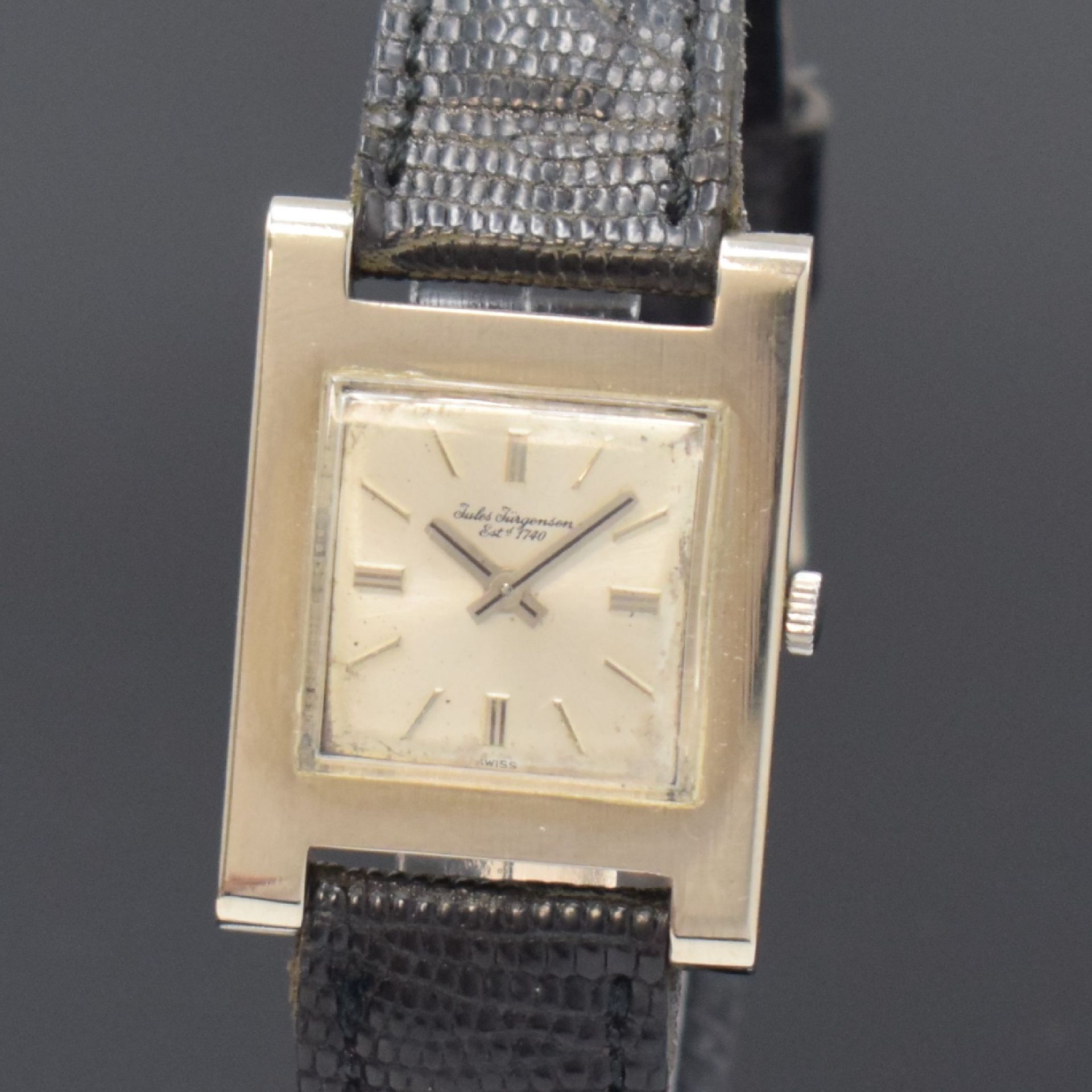 JULES JÜRGENSEN elegante rechteckige Armbanduhr in WG - Image 2 of 6