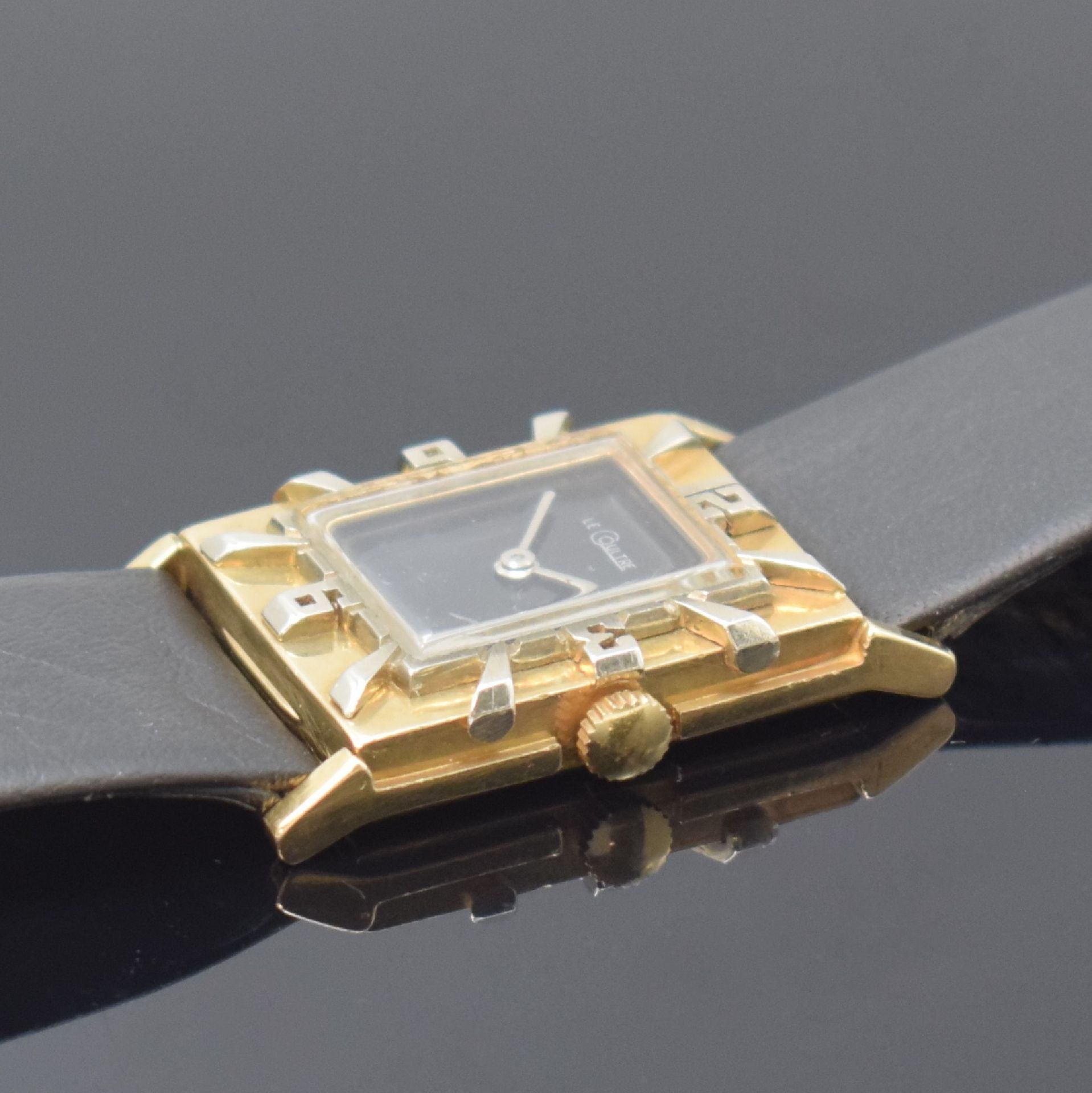 LeCoultre ausgefallene rechteckige Armbanduhr in GG - Image 3 of 6