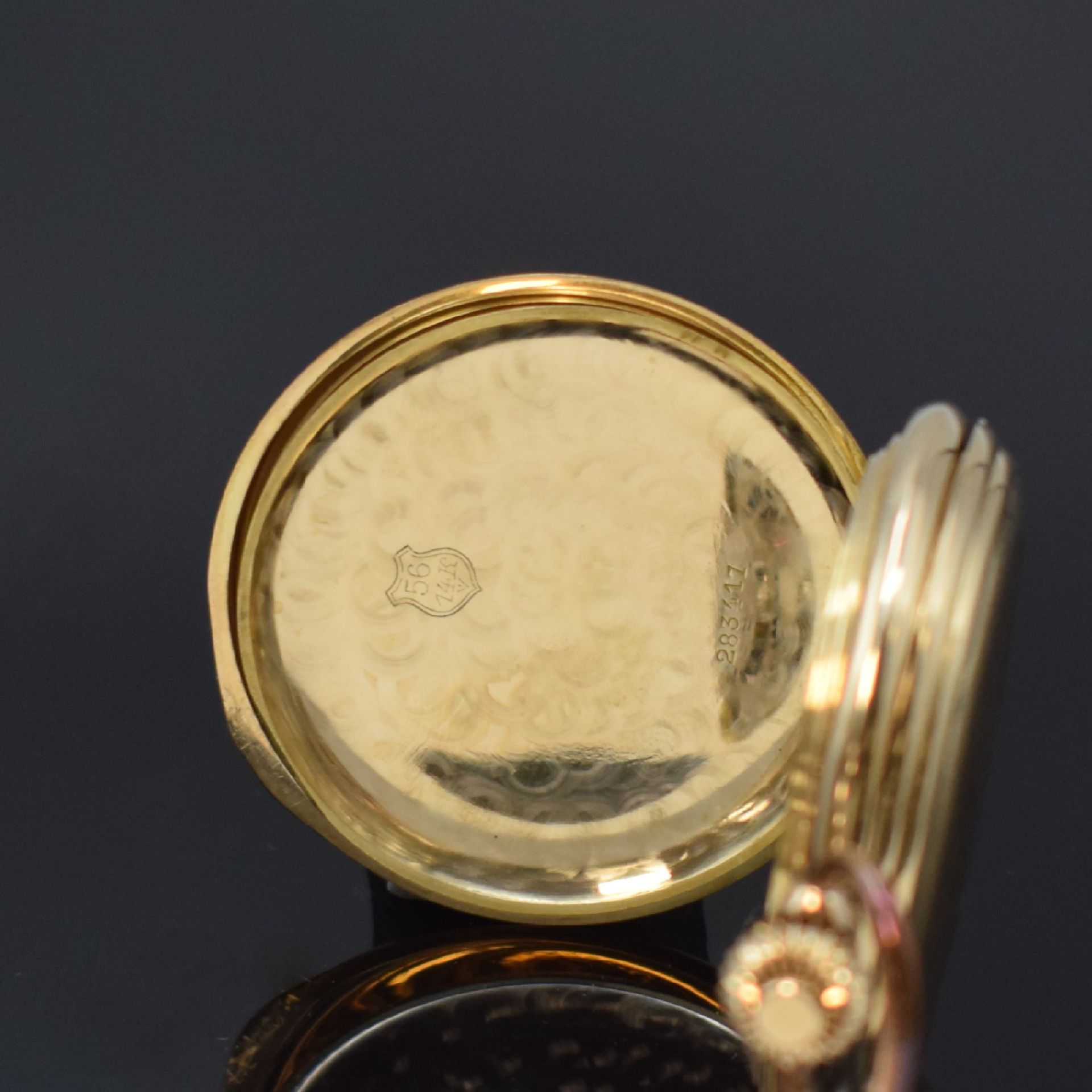 E. MOSER Savonette Herrentaschenuhr in RoseG 585/000, - Bild 7 aus 8