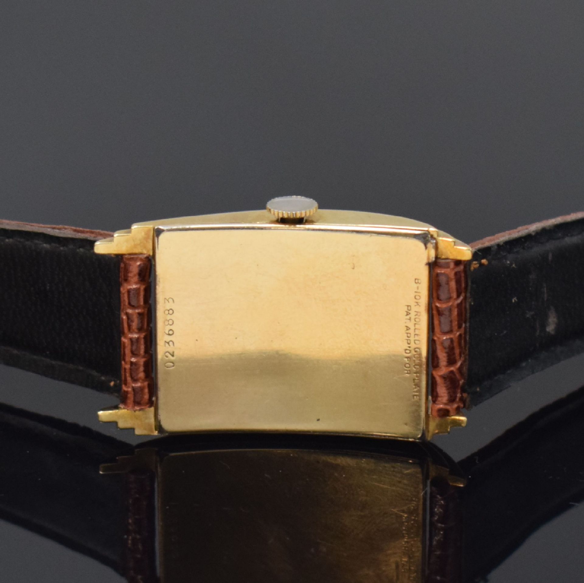 BULOVA seltene Pult-förmige Armbanduhr in 10k rolled Gold, - Image 4 of 6