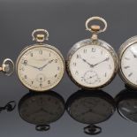 Set OMEGA / IWC und 2 weitere Silber -Taschenuhren,