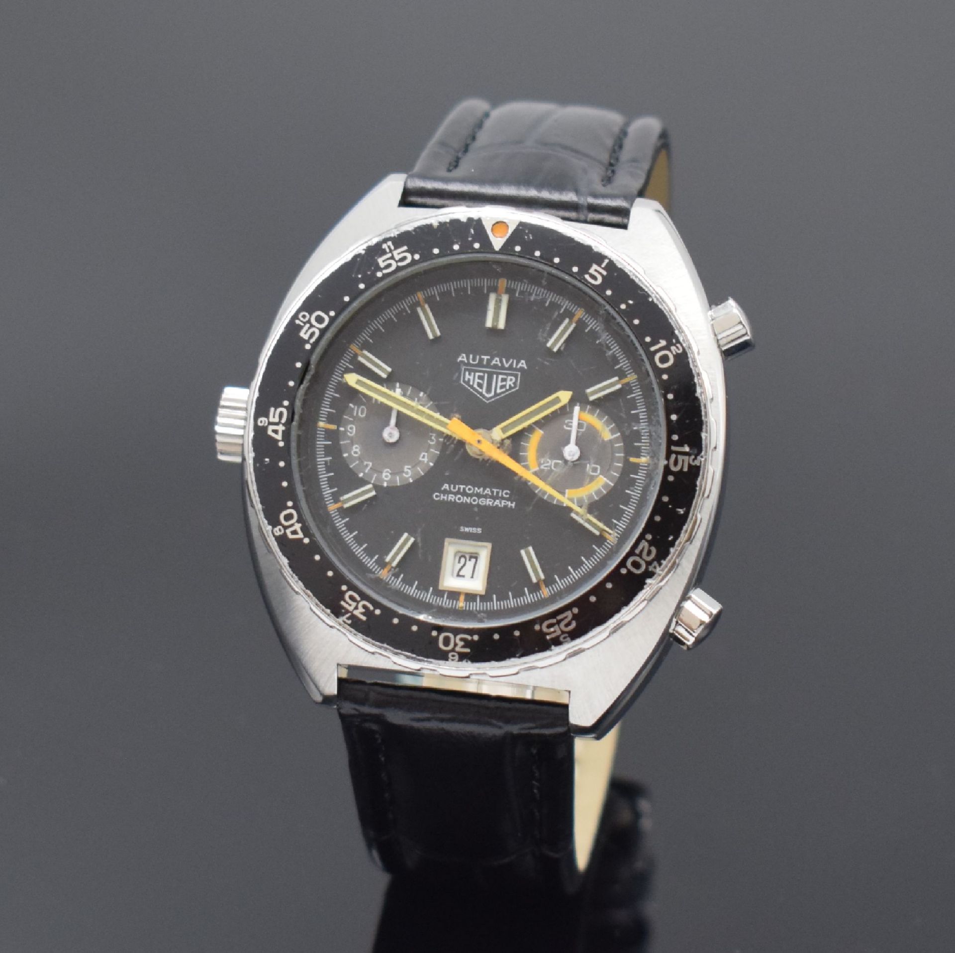 HEUER Autavia Herrenarmbanduhr mit Chronograph in Stahl