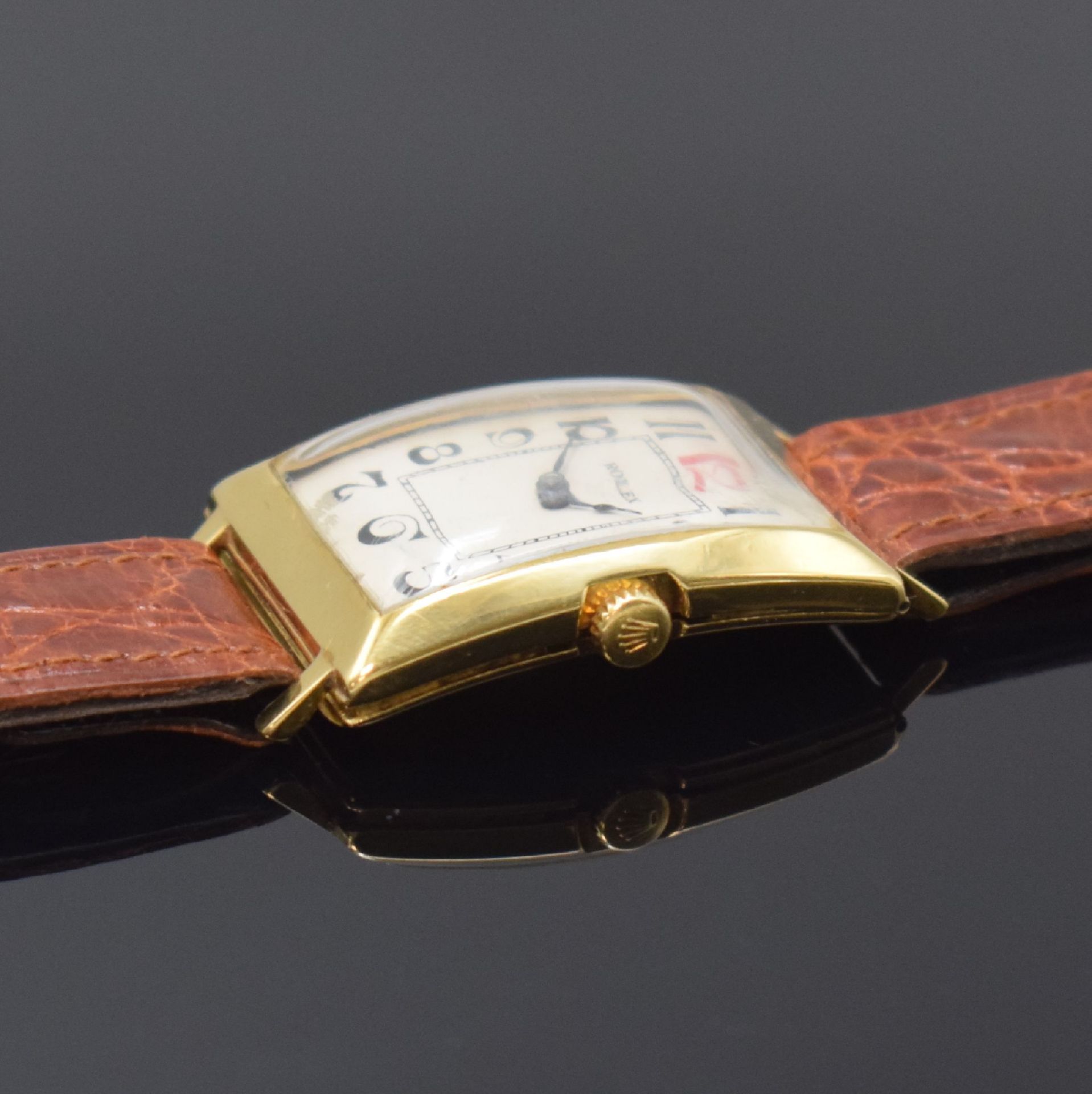 ROLEX rechteckige Armbanduhr in 9k Gelbgold, Schweiz für - Image 3 of 6