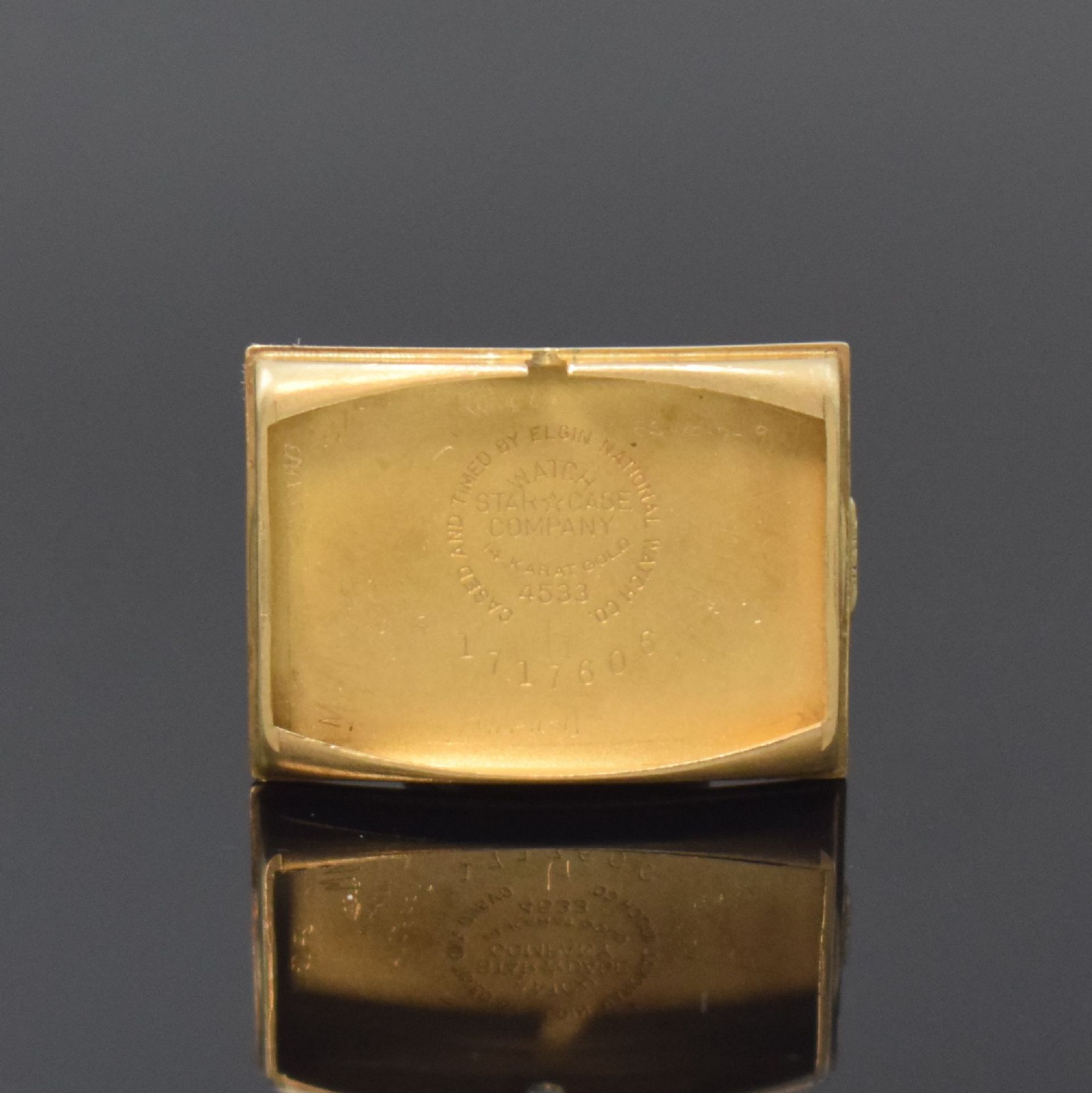 LORD ELGIN rechteckige Armbanduhr in GG 585/000, USA um - Image 6 of 6
