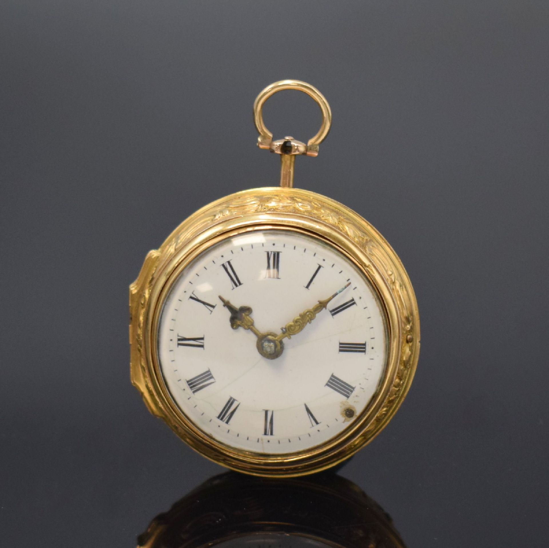 FRESHFIELD London Repoussé Spindeltaschenuhr in Gold,