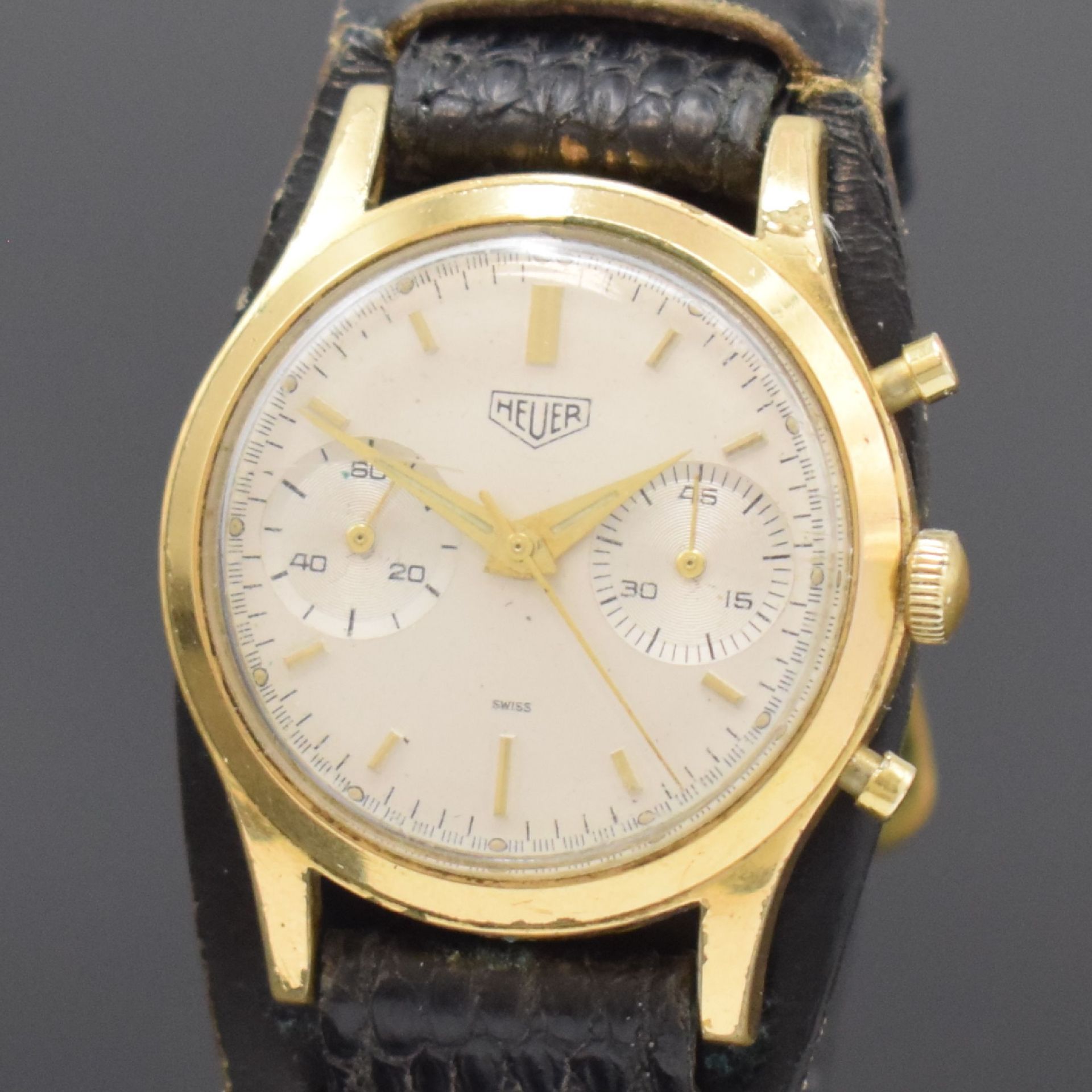 HEUER Armbandchronograph Kaliber Valjoux 92, Schweiz um - Image 2 of 4