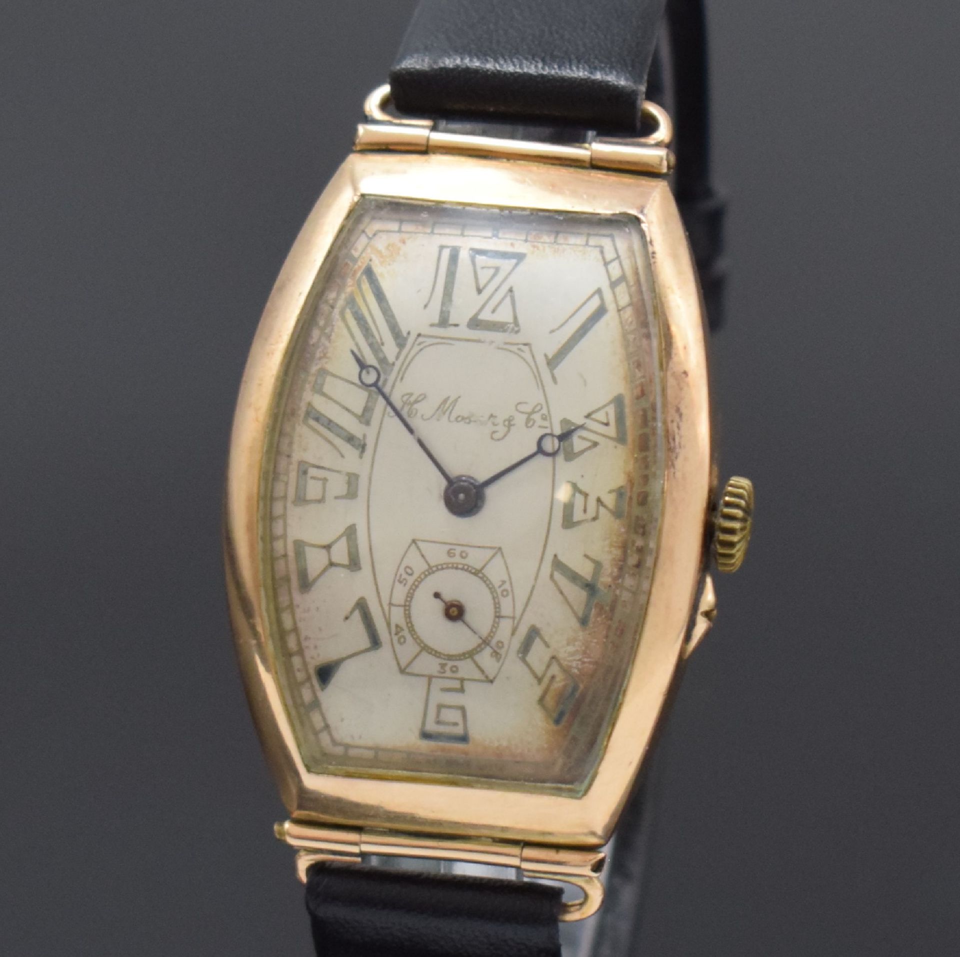 HENRY MOSER große frühe Armbanduhr in RG 585/000,  Schweiz - Bild 2 aus 4