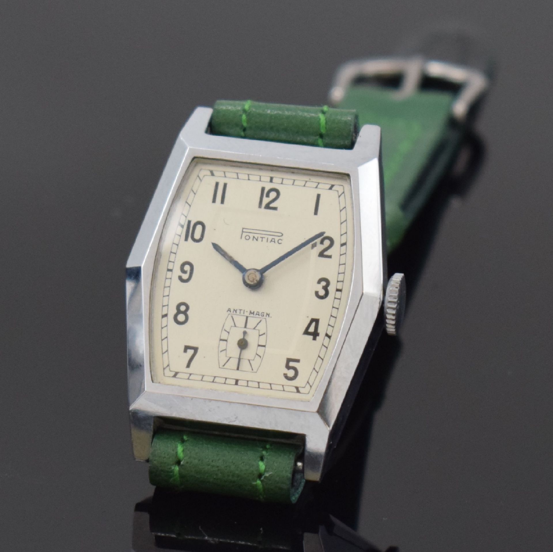 PONTIAC 2 verchromte Armbanduhren,  Schweiz um 1940, - Bild 3 aus 13