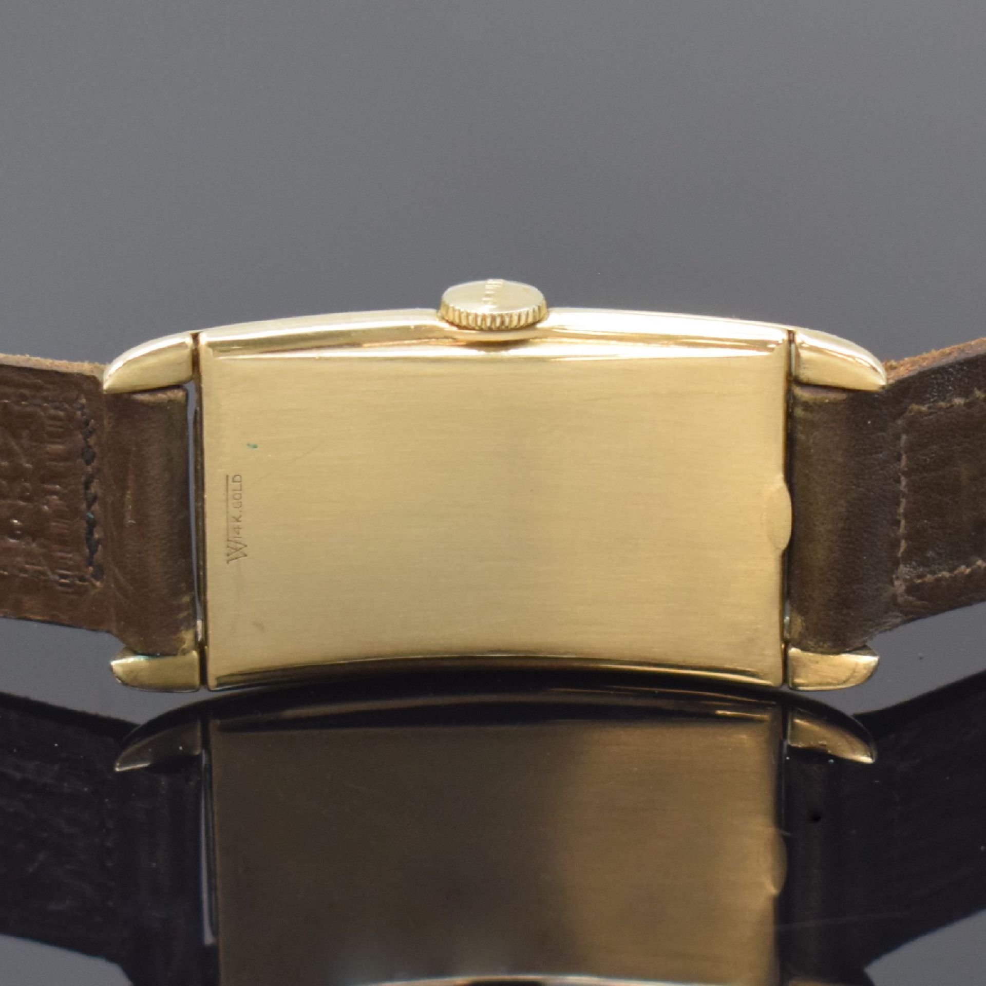 GRUEN Precision rechteckige Armbanduhr in 14k Gelbgold, - Image 4 of 6