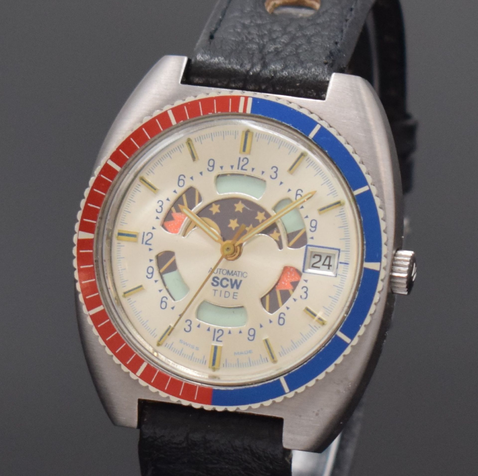 SCW Tiden-Armbanduhr,  Automatik, Schweiz um 1960, - Bild 2 aus 4