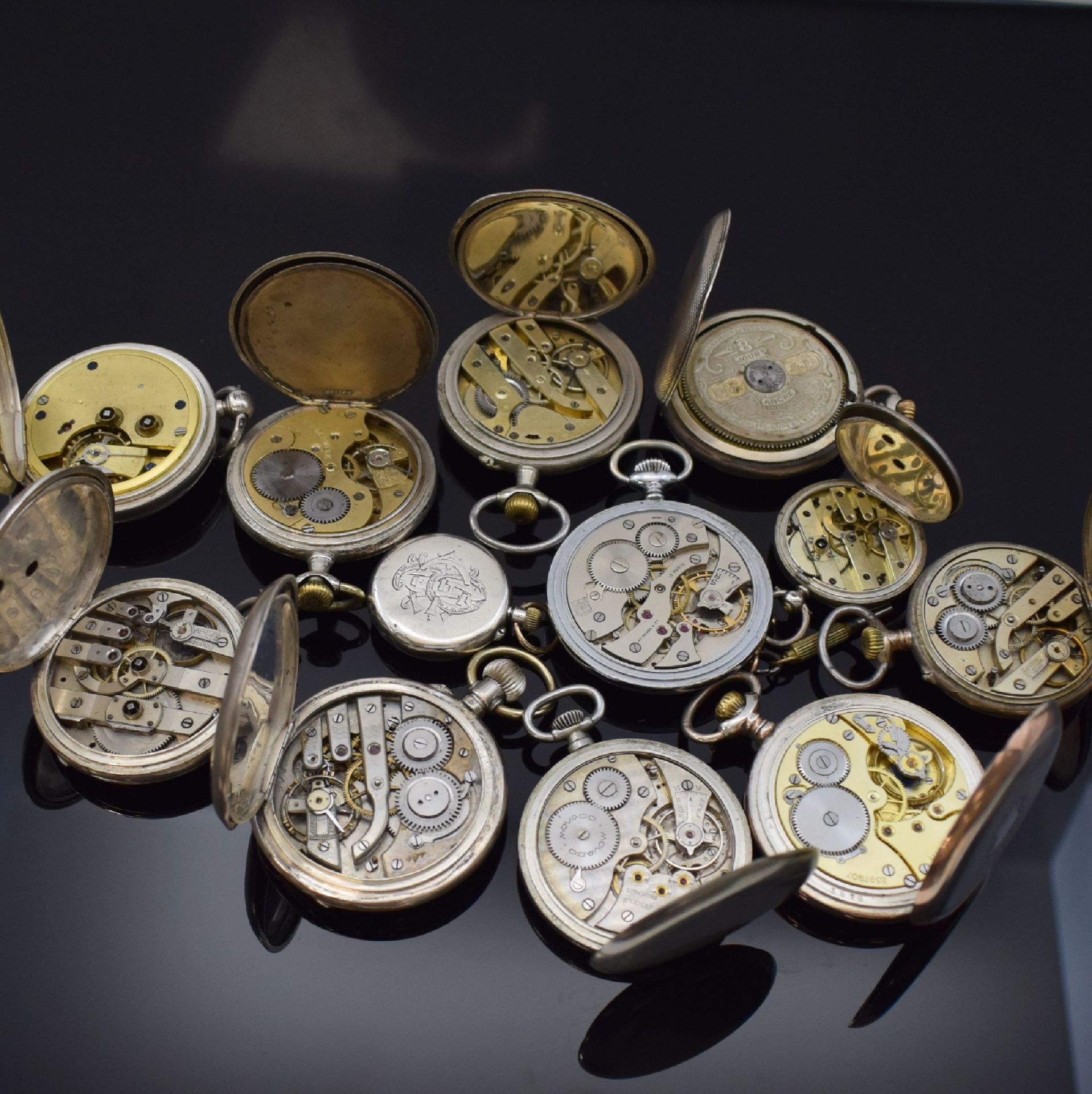 12 Taschenuhren darunter Zenith, Movado, Hebdomas, H.Moser - Bild 3 aus 3