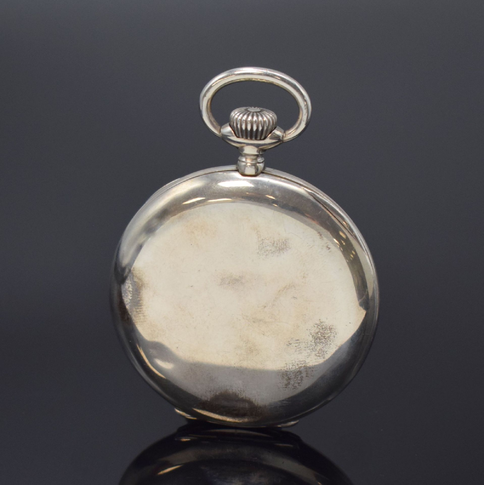 J. ASSMANN Glashütte offene Taschenuhr in 900er Silber, - Bild 2 aus 6