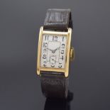 LONGINES rechteckige Armbanduhr in 9k Gold, Schweiz /