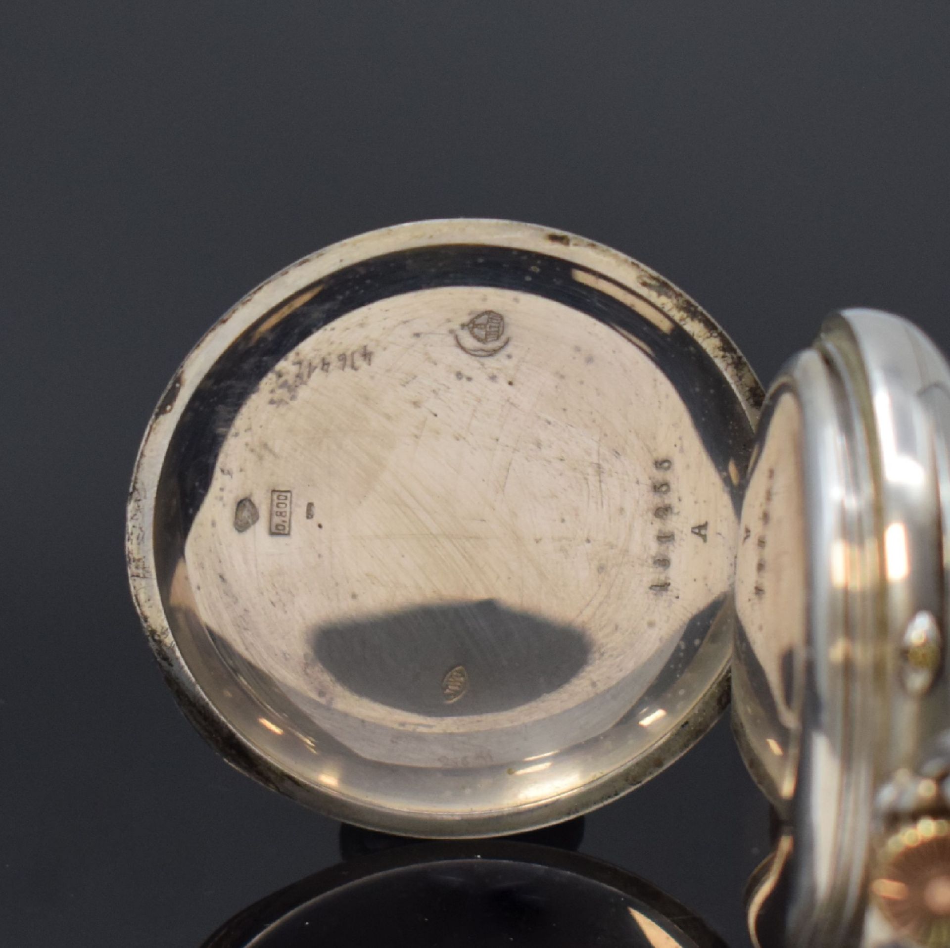 IWC offene Taschenuhr in 800er Silber,  Schweiz um 1898, - Bild 3 aus 6