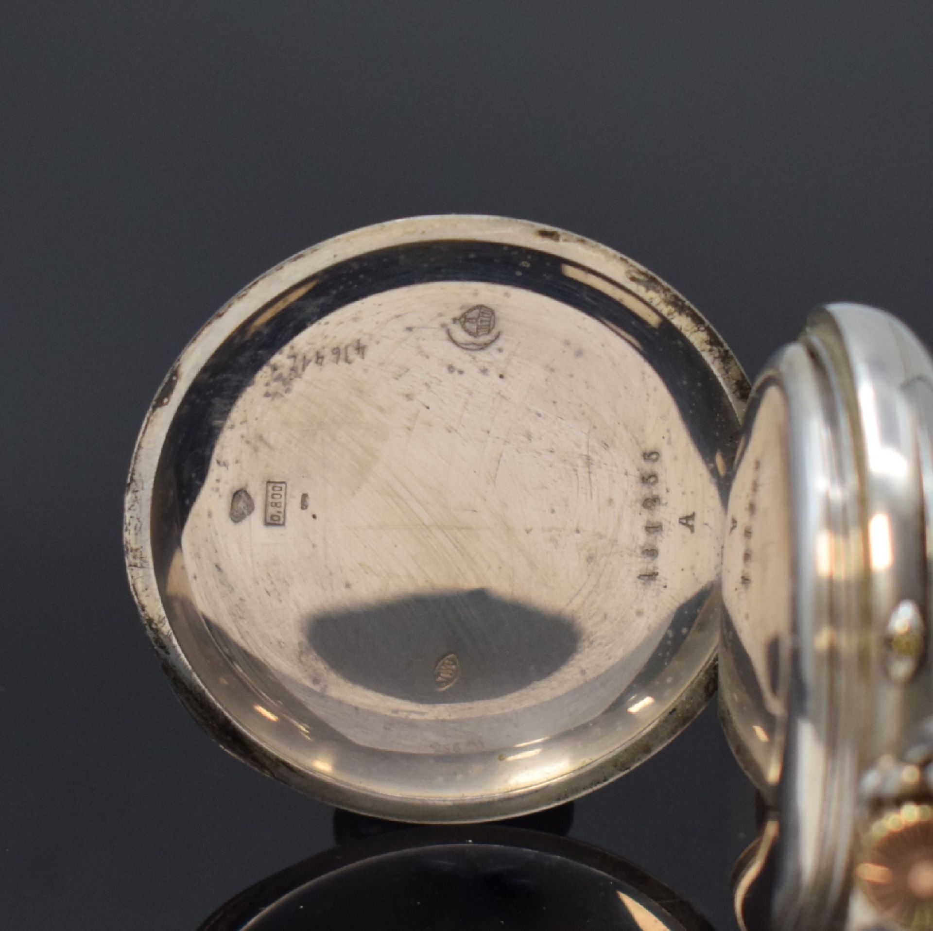 IWC offene Taschenuhr in 800er Silber, Schweiz um 1898, - Image 3 of 6