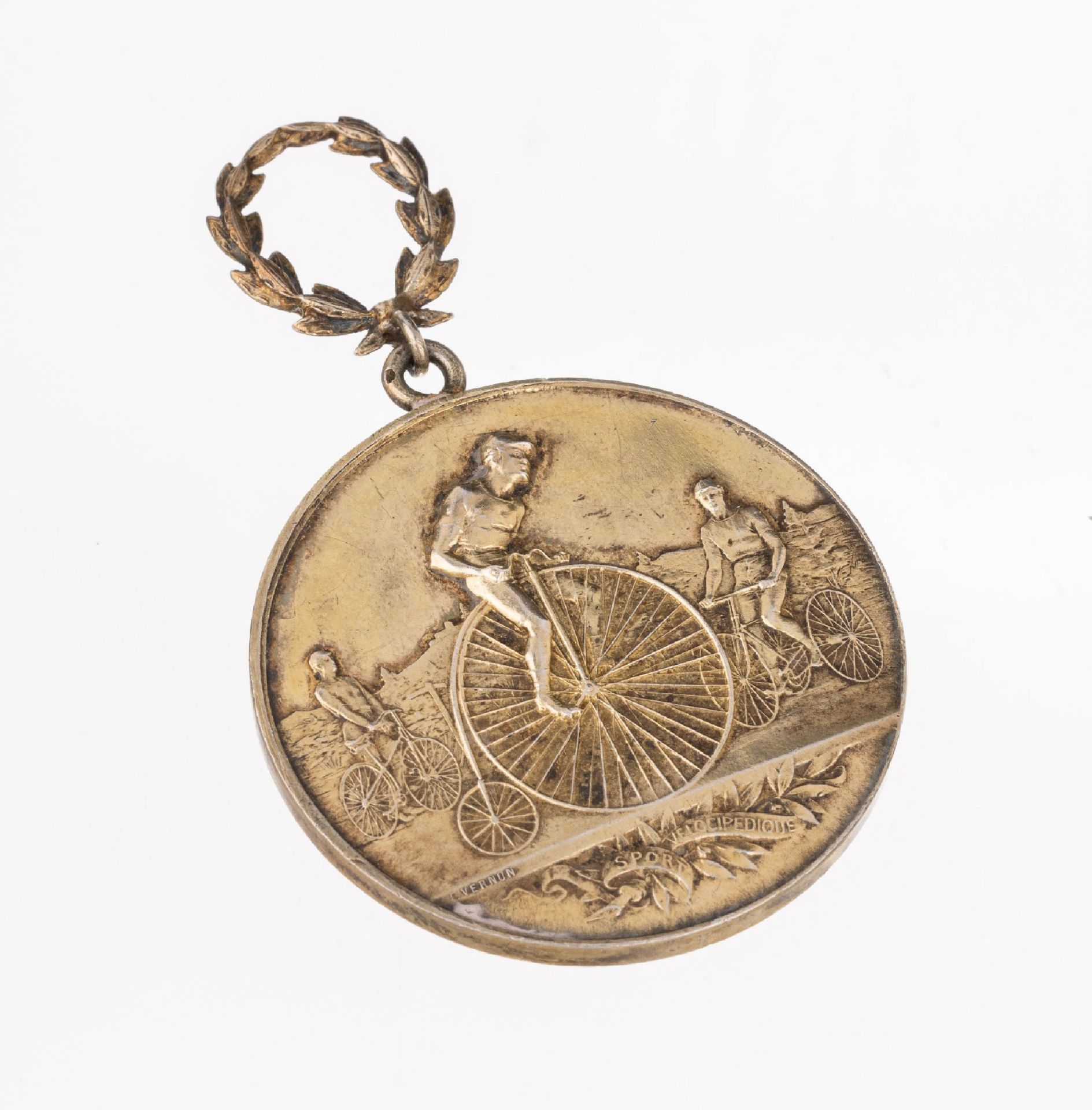 Medaille 'Sport Velocipedique', Frankreich 1891, Silber, - Bild 2 aus 2