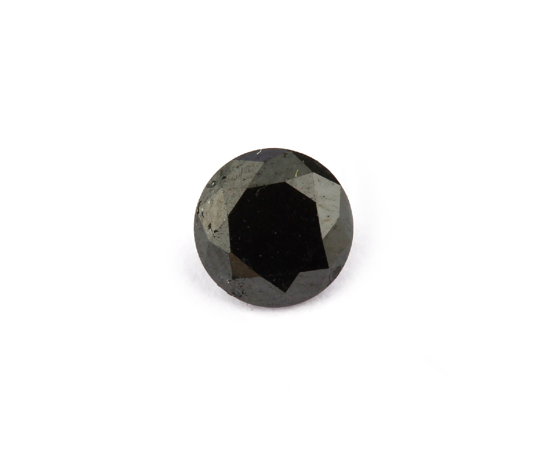 Loser schwarzer rundfacett. Diamant, ca. 0.87 ct