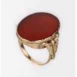 14 kt Gold Jugendstil Karneol-Ring, deutsch um1900, GG