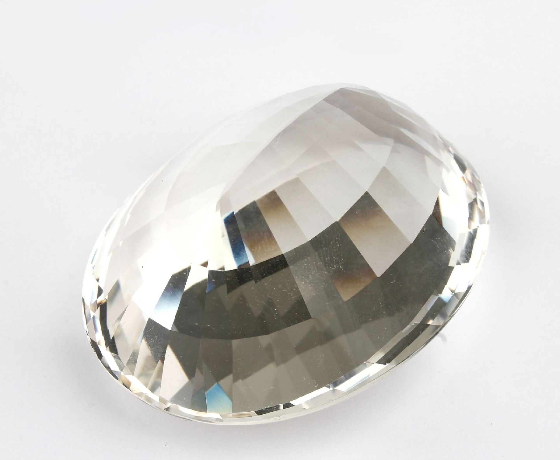 Bergkristall, Treppenschliff oval, feinste Qualität und - Bild 2 aus 2