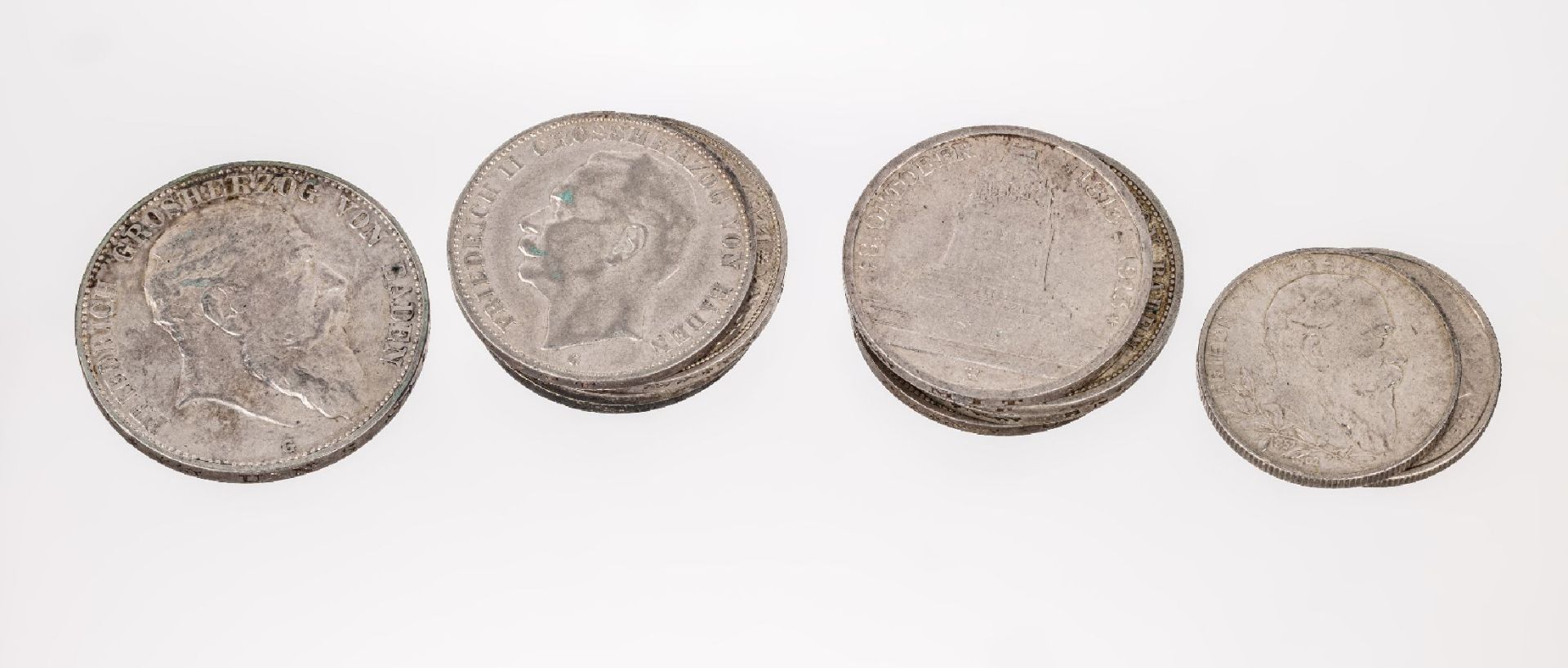 Konvolut 11 Silbermünzen, Deutsches Reich, 1 x 5 Mark: