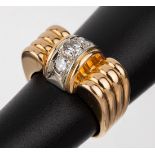 18 kt Gold Diamant-Ring, um 1940, GG/WG 750/000,