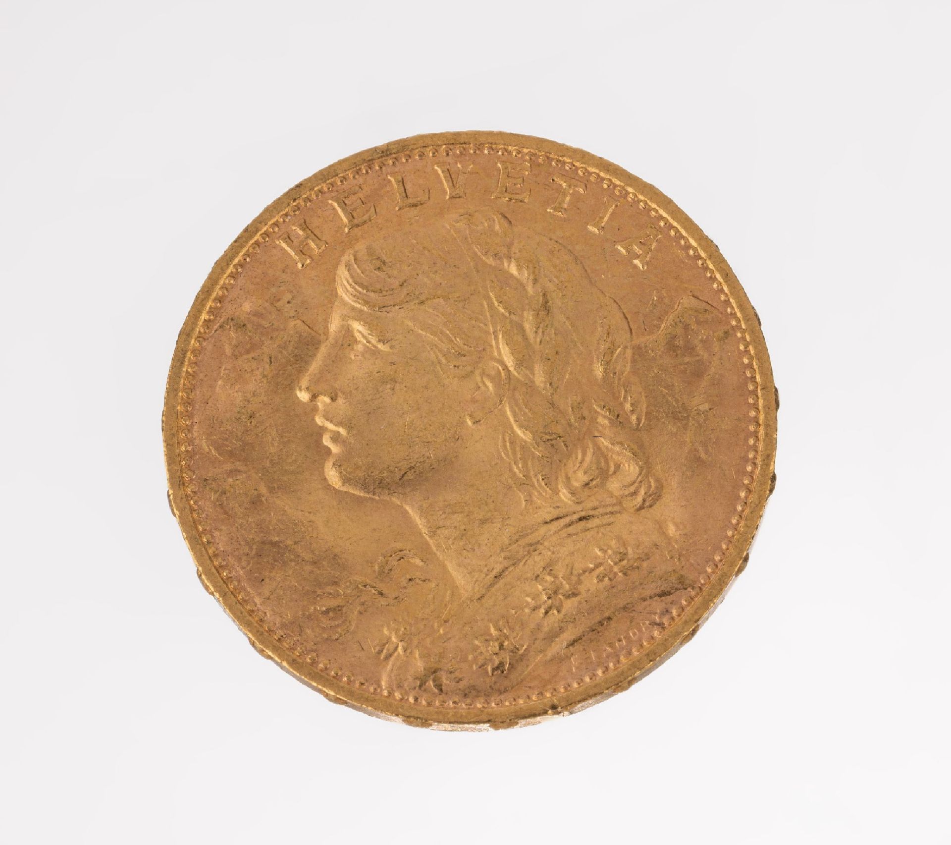 Goldmünze 20 Franken, Schweiz, 1930, sogn.