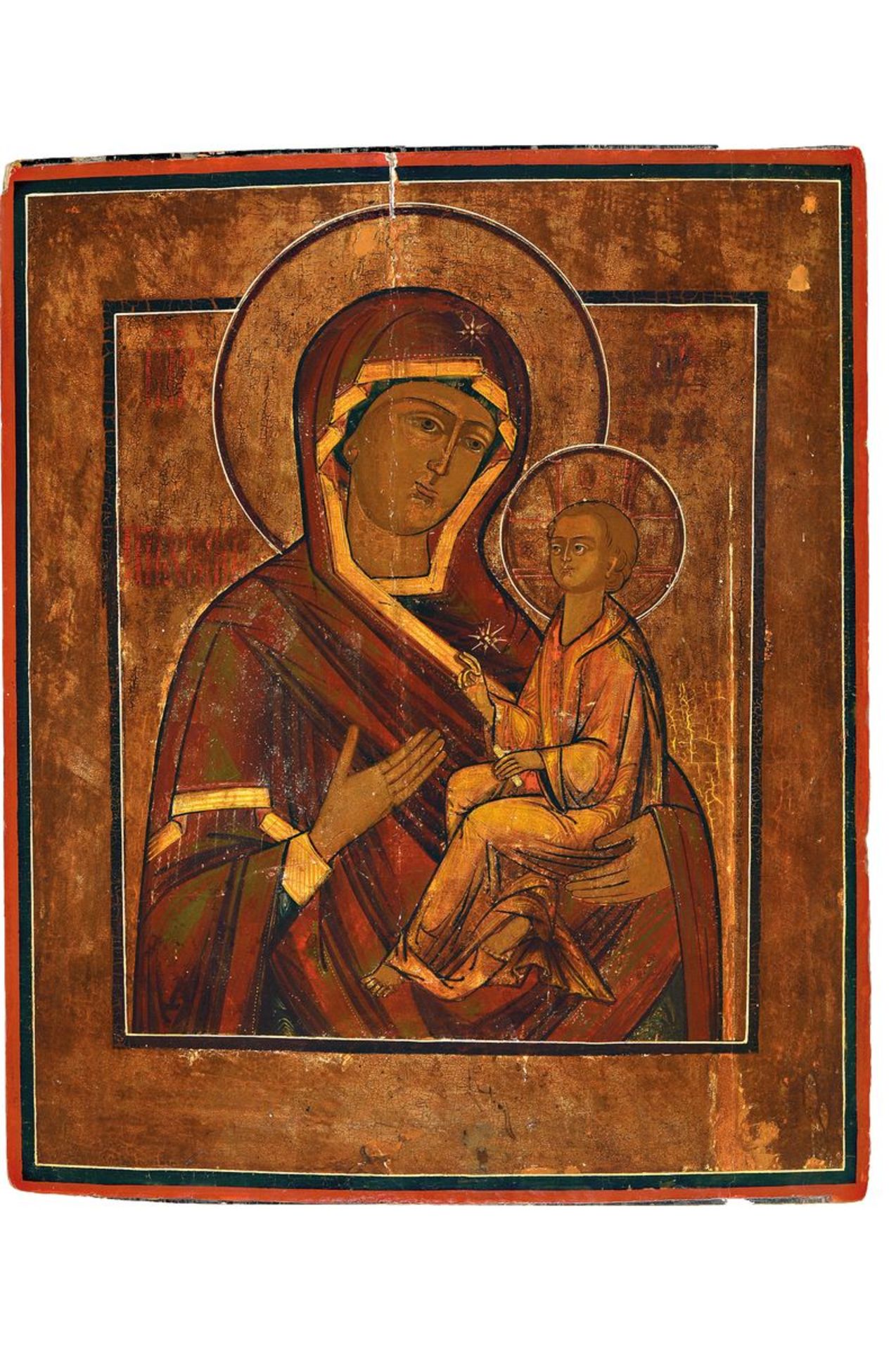 Ikone, Russland, 19.Jh.,  Gottesmutter von Tichwin