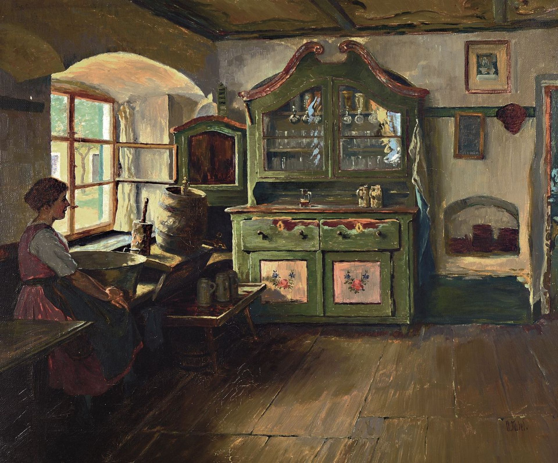 Otto Kubel, 1868 Dresden-1951 München, Interieur, Junge