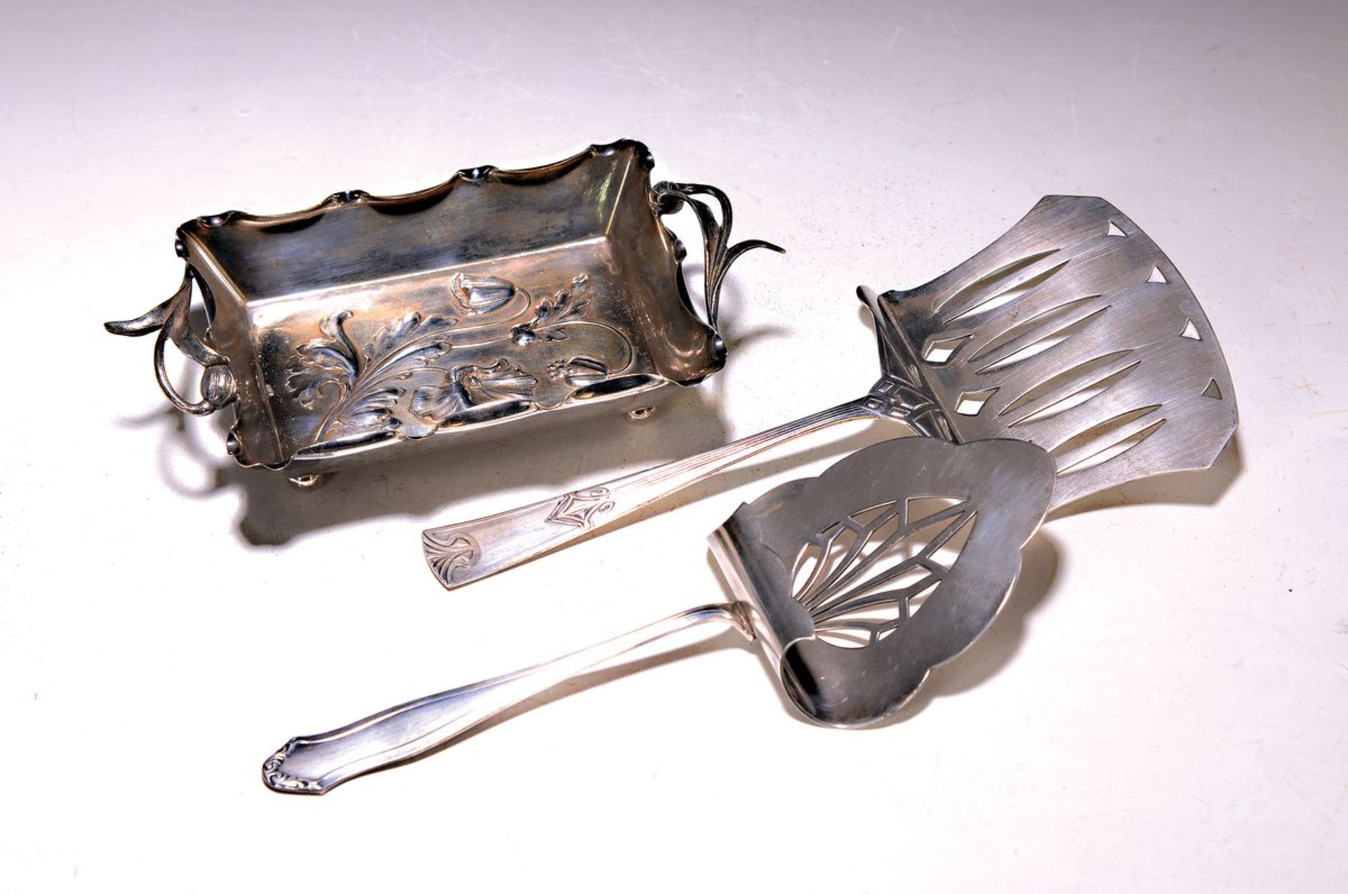 4 Teile Jugendstil, Silber/Metall, um 1900,  3 Teile WMF