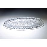 Große ovale Platte, Lalique France, Form-Kristallglas,