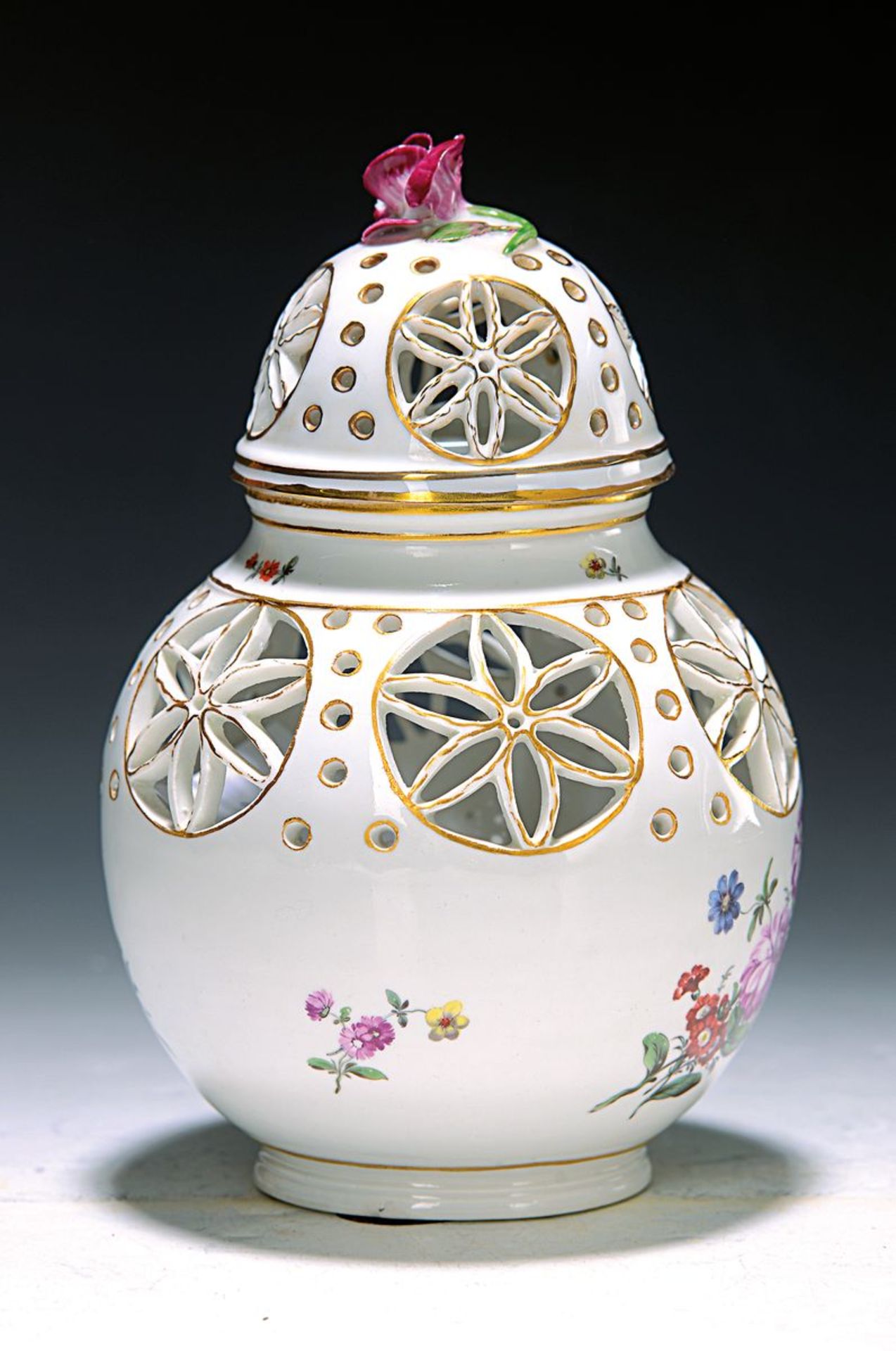 Potpourri-Vase/Duftvase, Höchst, um 1760,  Porzellan,