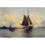 Alfred Jensen, 1859 Randers-1935 Hamburg, Segelschiff auf