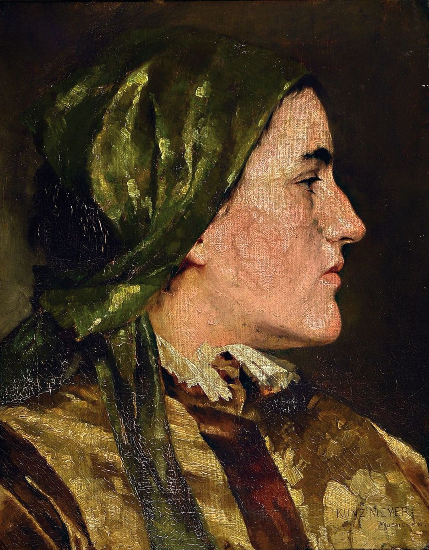 Kunz Meyer-Waldeck, 1859-1953,  Profilporträt einer jungen