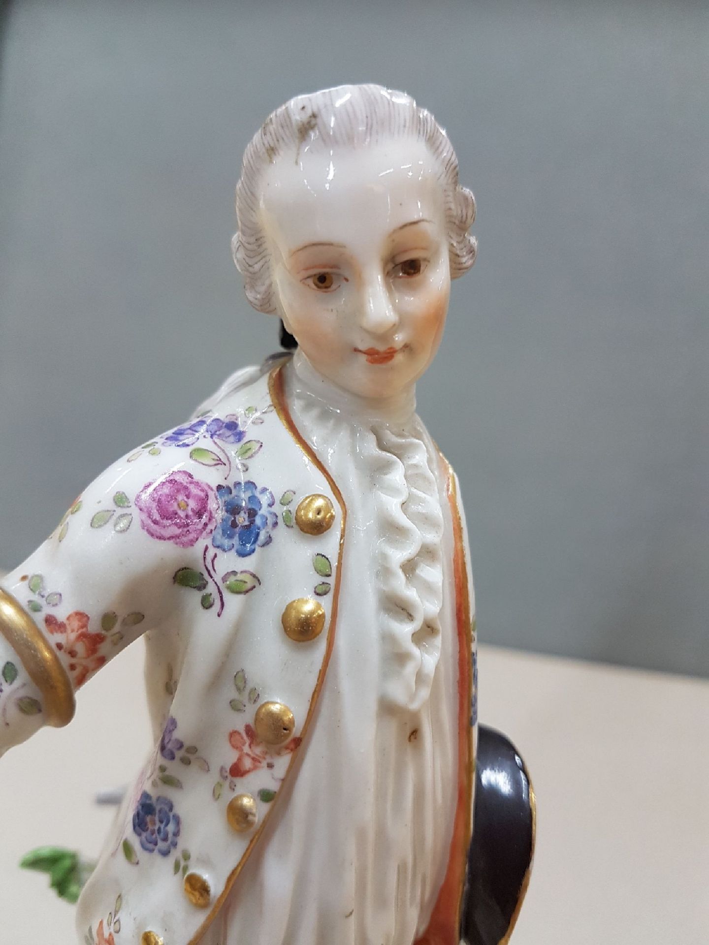 Großer Schäferfigur, Meissen, um 1890,  Schäfer mit Vogel - Bild 7 aus 10