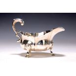 Sauciere, England, um 1900, Sterling Silber, Barockstil,