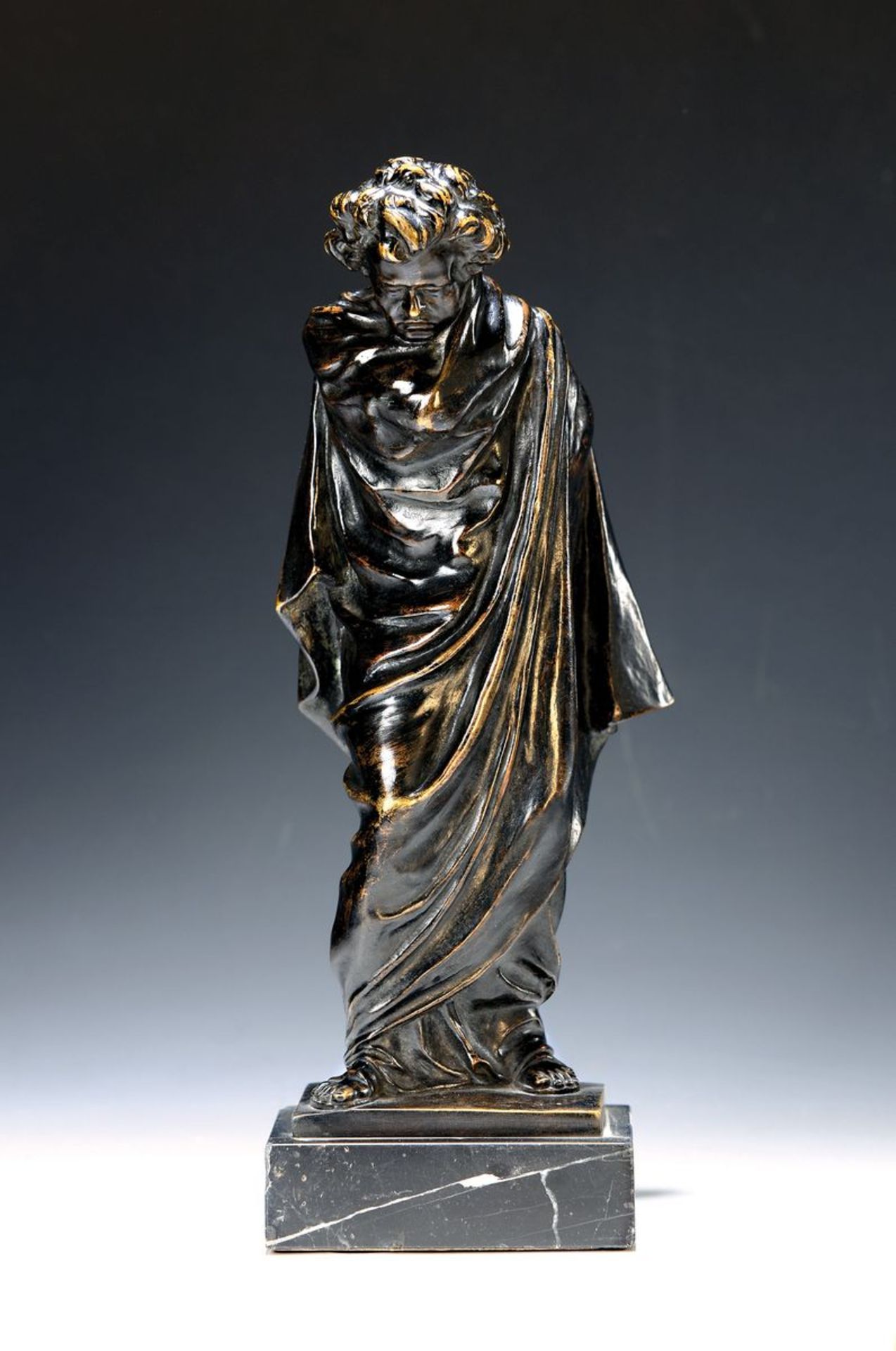 Bronzefigur, Jaksch, um 1900/10, Beethoven in der Haltung