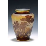 Ziervase, Emile Galle, um 1904/06,  farbloses Glas,