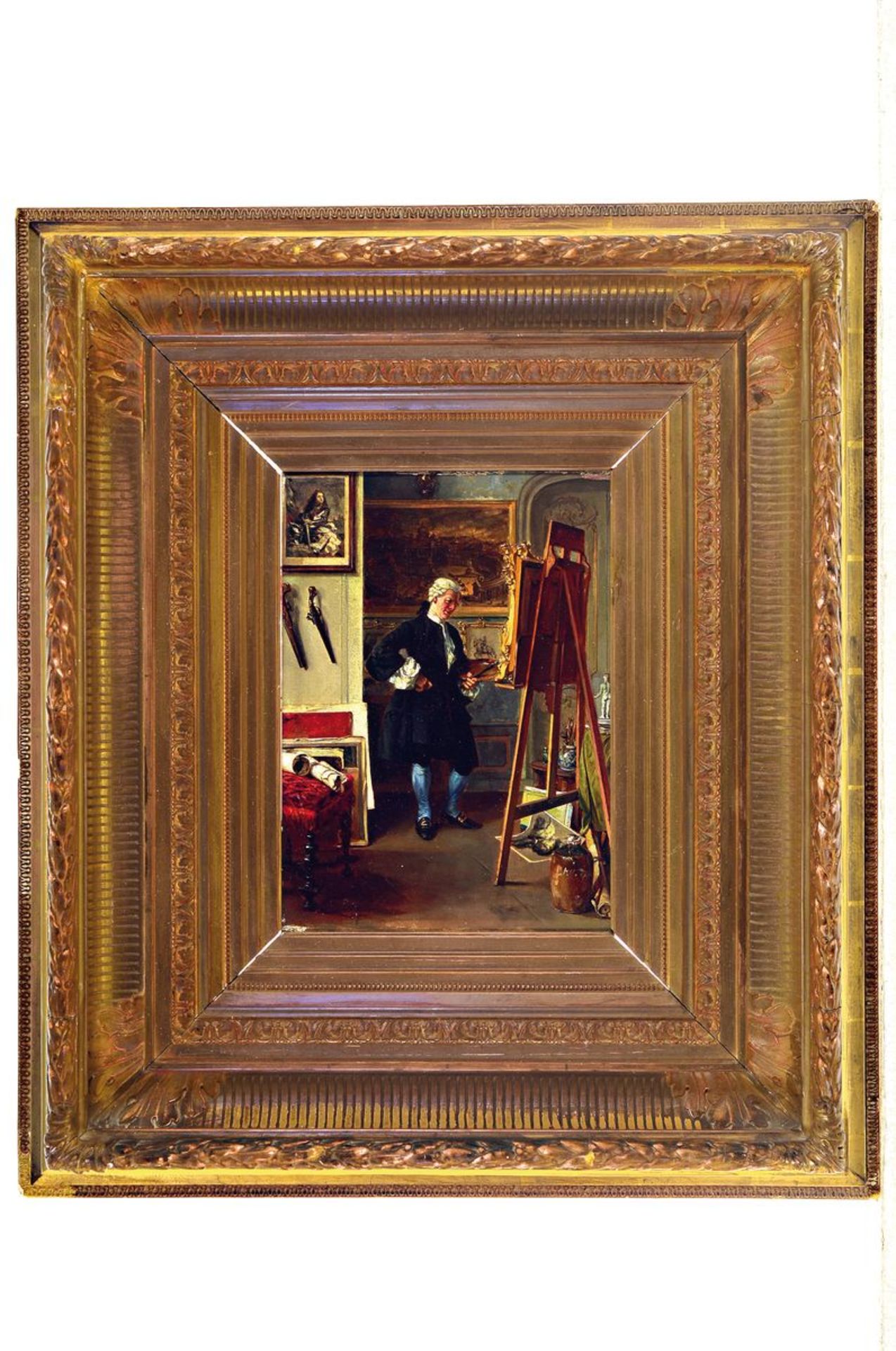 Monogrammist, um 1870/80, der Maler im Atelier, - Bild 2 aus 6