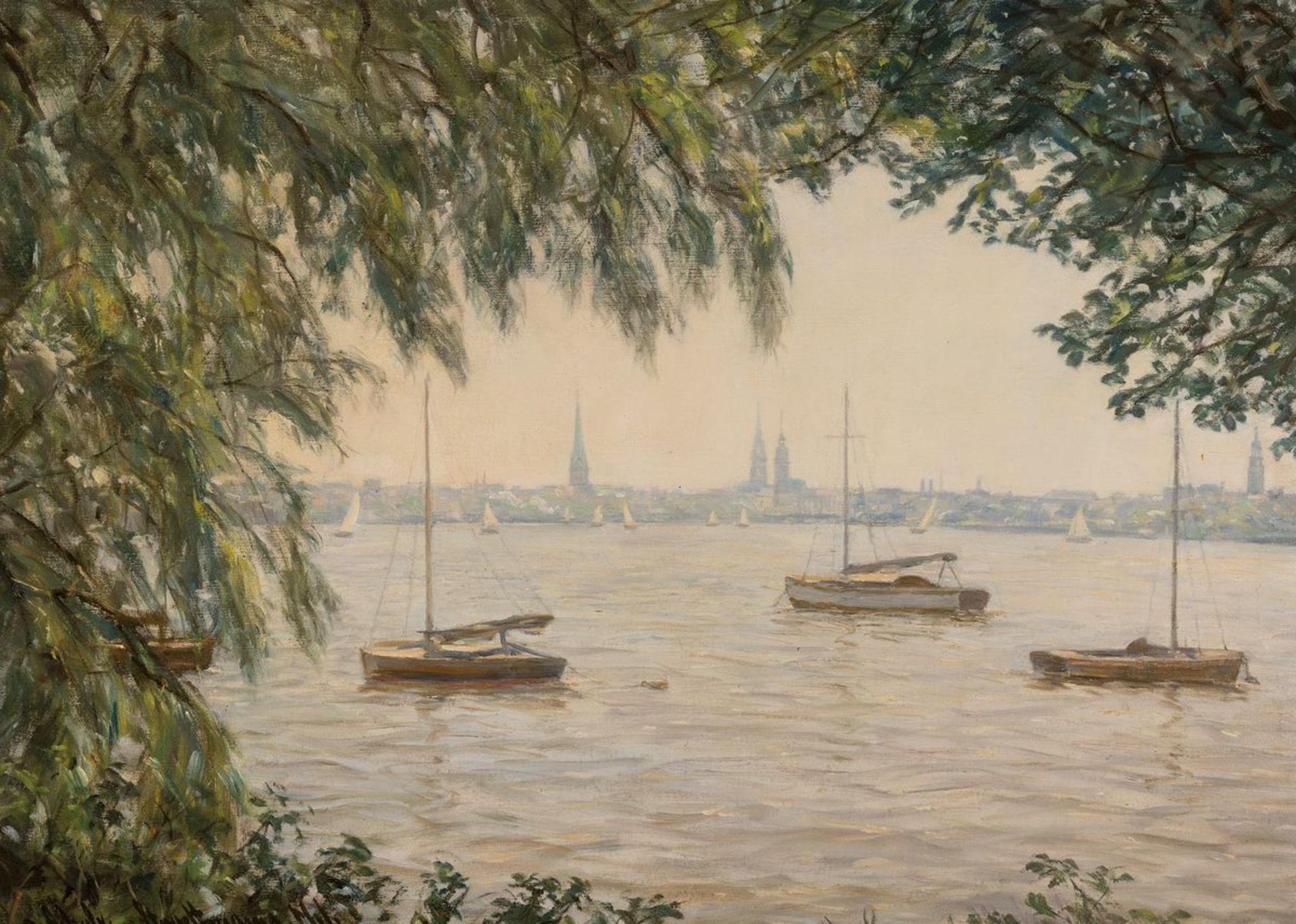 Otto Schulz-Stradtmann, 1892-1960 Hamburg, Segelboote auf