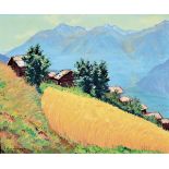 Joseph Andre Mussler, 1904-1980,  Hütten auf der Alm,