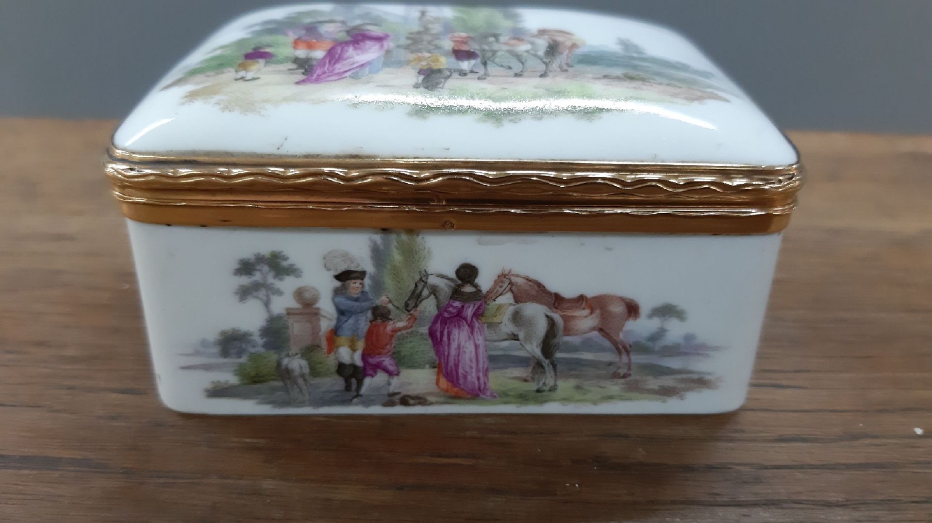 Tabatiere, wohl Meissen, um 1770, mit feiner 750er - Image 8 of 13