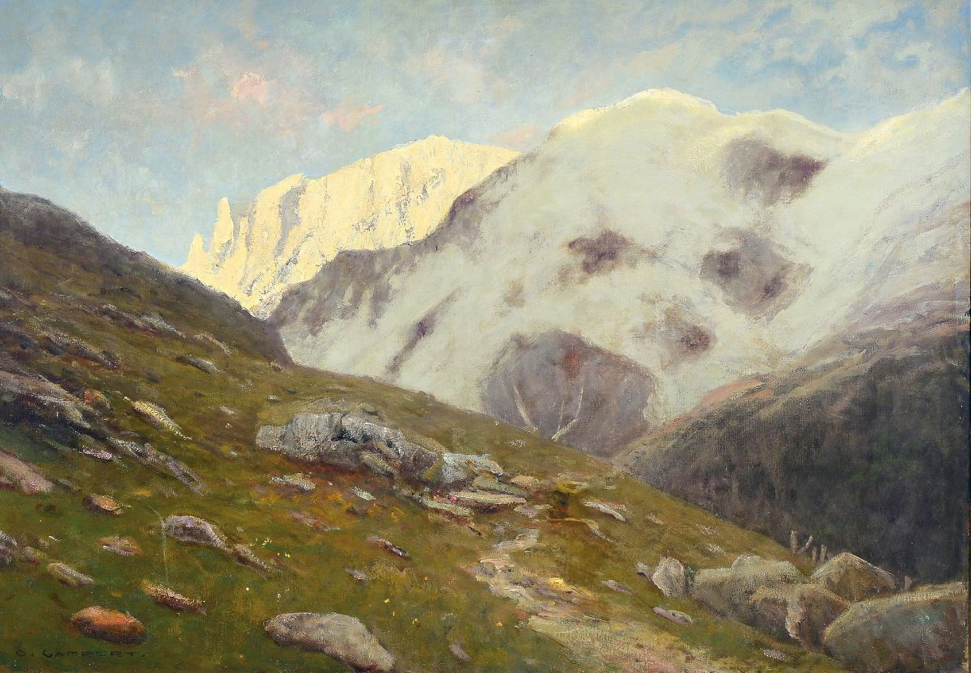 Otto Gampert, 1842 Offenbach-1924 Zürich, Landschaft im