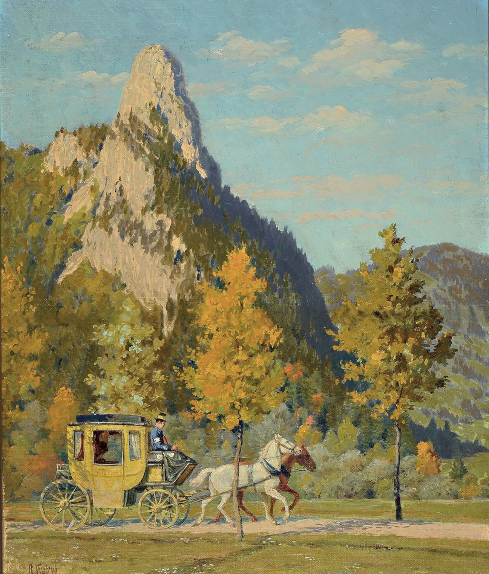 Otto Kubel, 1868 Dresden-1951 München, Postkutsche am