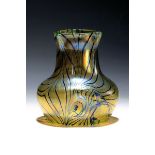 Vase, Lötz Witwe Klostermühle, um 1900, gelbliches Glas