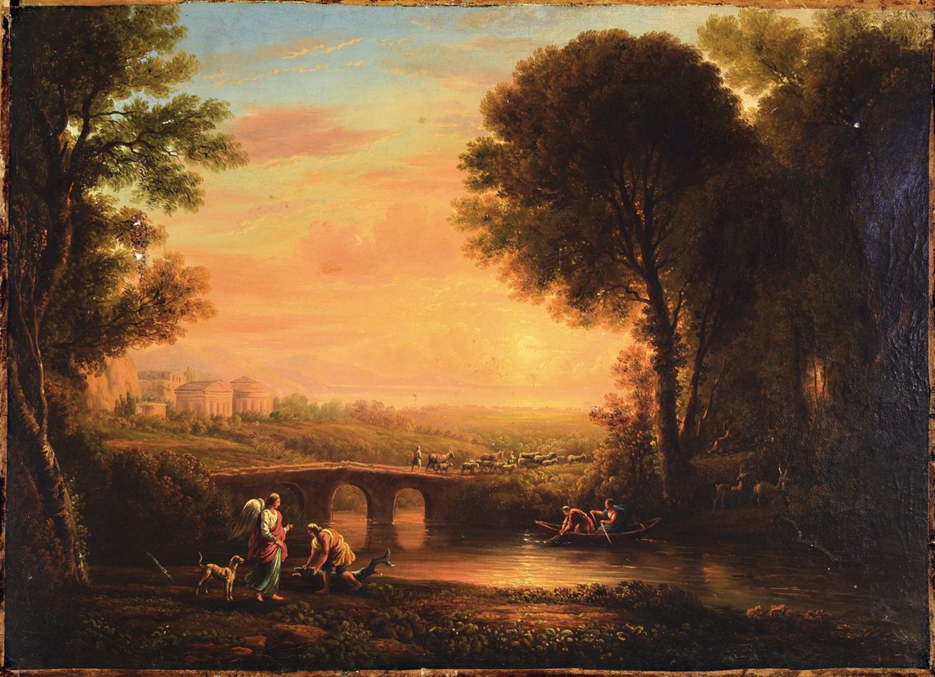 Kopist nach Claude Lorrain (1600-1682) Landschaft mit