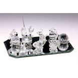 8 Swarovski-Tierfiguren,  facettiertes Kristallglas,